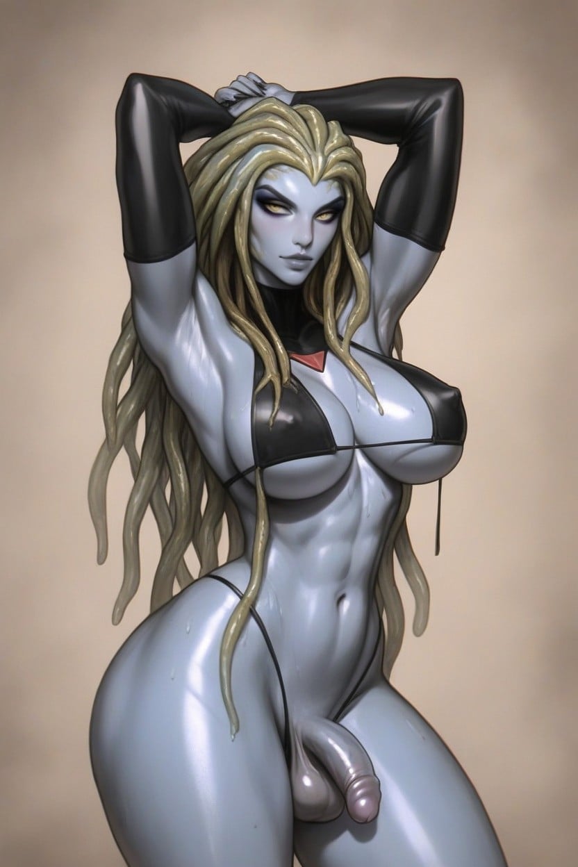 Dynamic Pose, Goddess Feel, Form Fitting Clothing Travesti IA Pornô