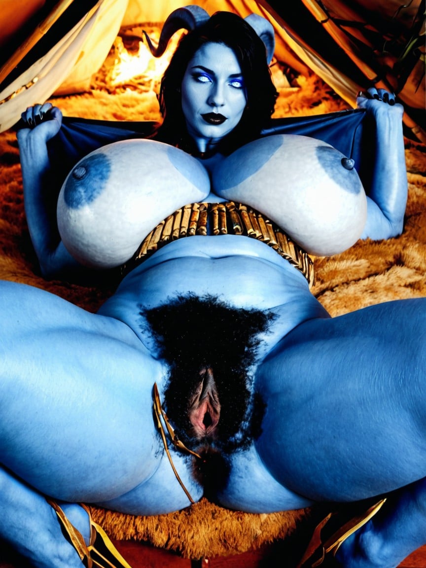 Oversized Pussy, Furry Aztec Armor, Dark Hairy Gaped Holes AI Porn