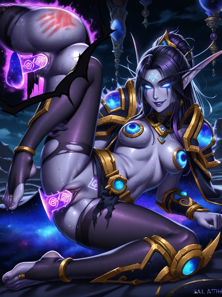 Xal'atath Hairstyle, Feet Foreground, Kneeling AI Porn
