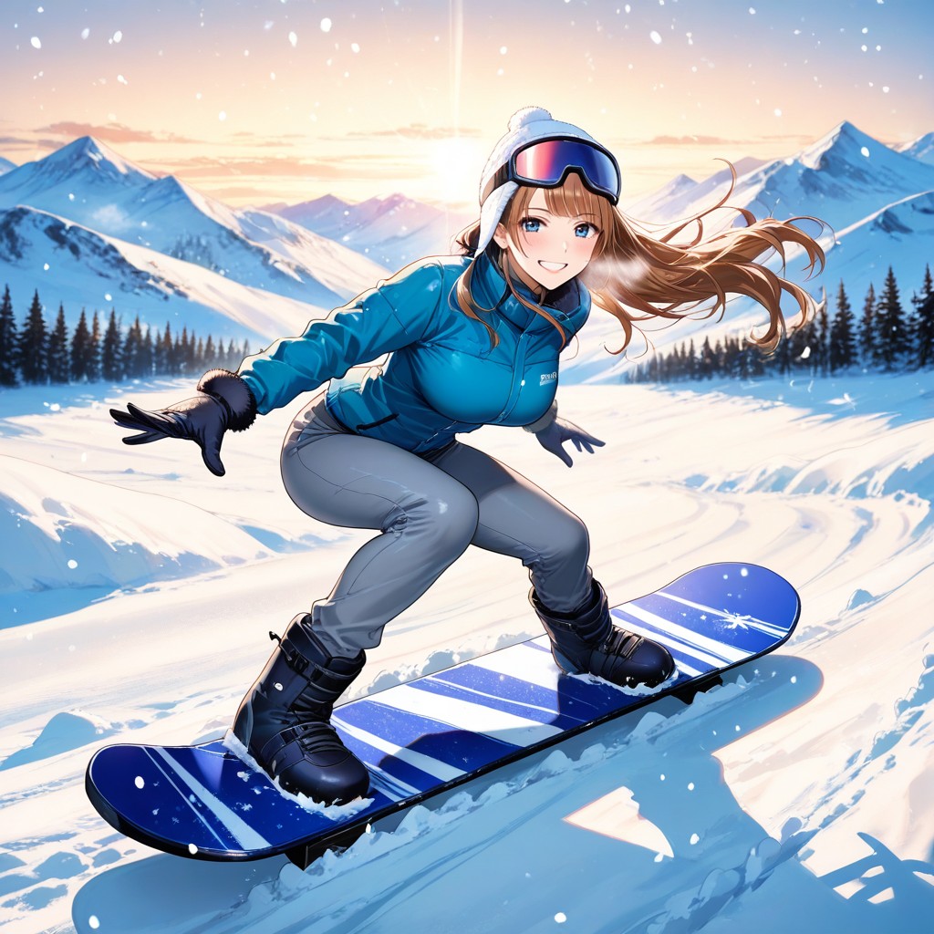 Medium Ass, Sexy Lady, Light Brown Ski Jacket Hentai AI Porn