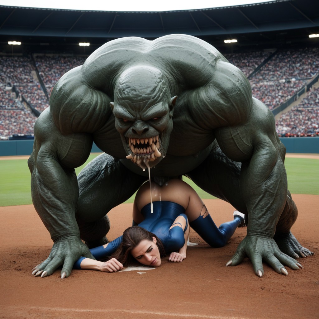 Drooling Profusely, Giant Monster Porn, Giant Monster Over Meters Tall AI Porn