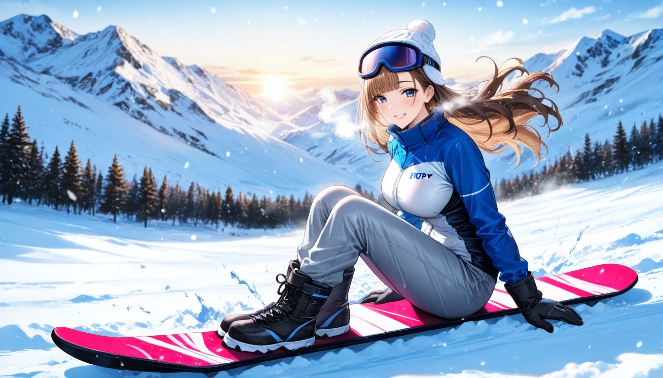 Fur Ski Cap, Large Blue Eyes, Japanese Hentai AI Porn