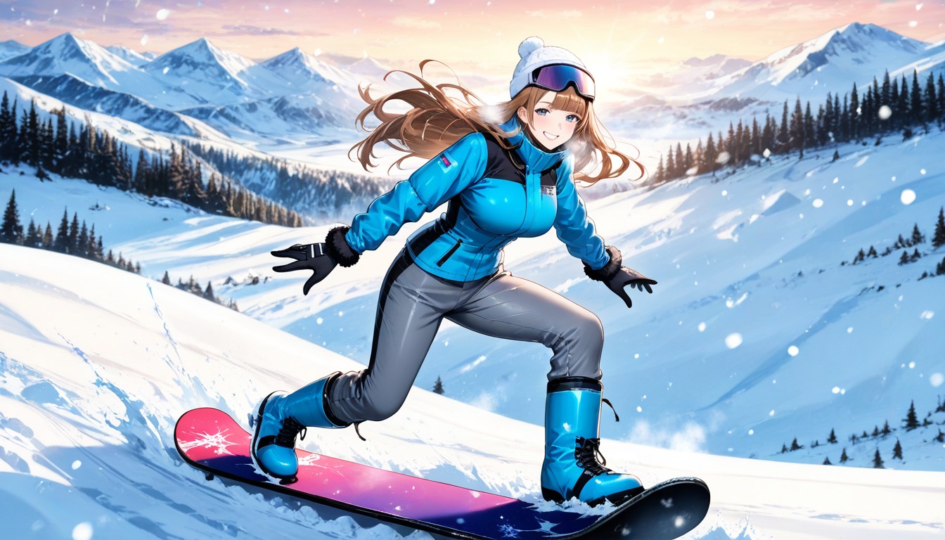 Fur Ski Cap, Ski Boots, Ski Goggles On Forehead Hentai AI Porn