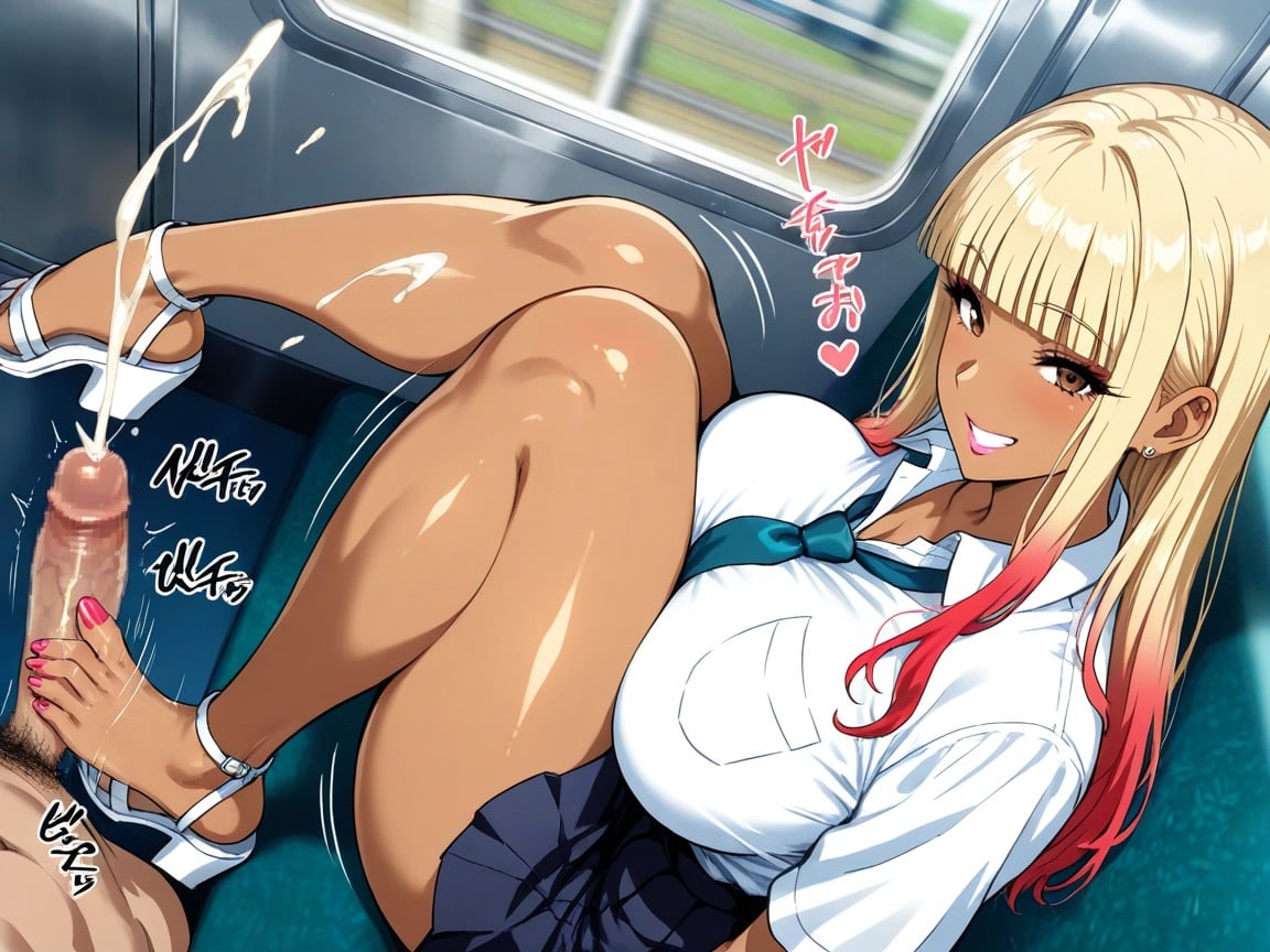 Perfect Anatomy, Mosaic Penis, Red Highlights Hentai AI Porn