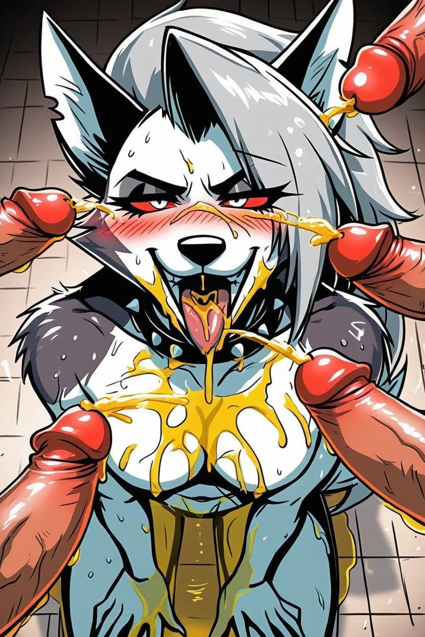 Piss Bukkake, Medium, Pee Everywhere Furry AI Porn