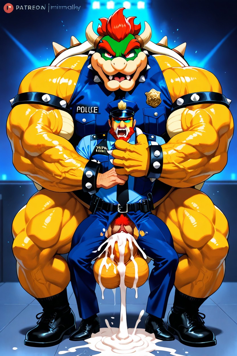 Hyper Cum, Penetrates Male Police Vagina, Bearded Hairy Male Police Porno gay IA