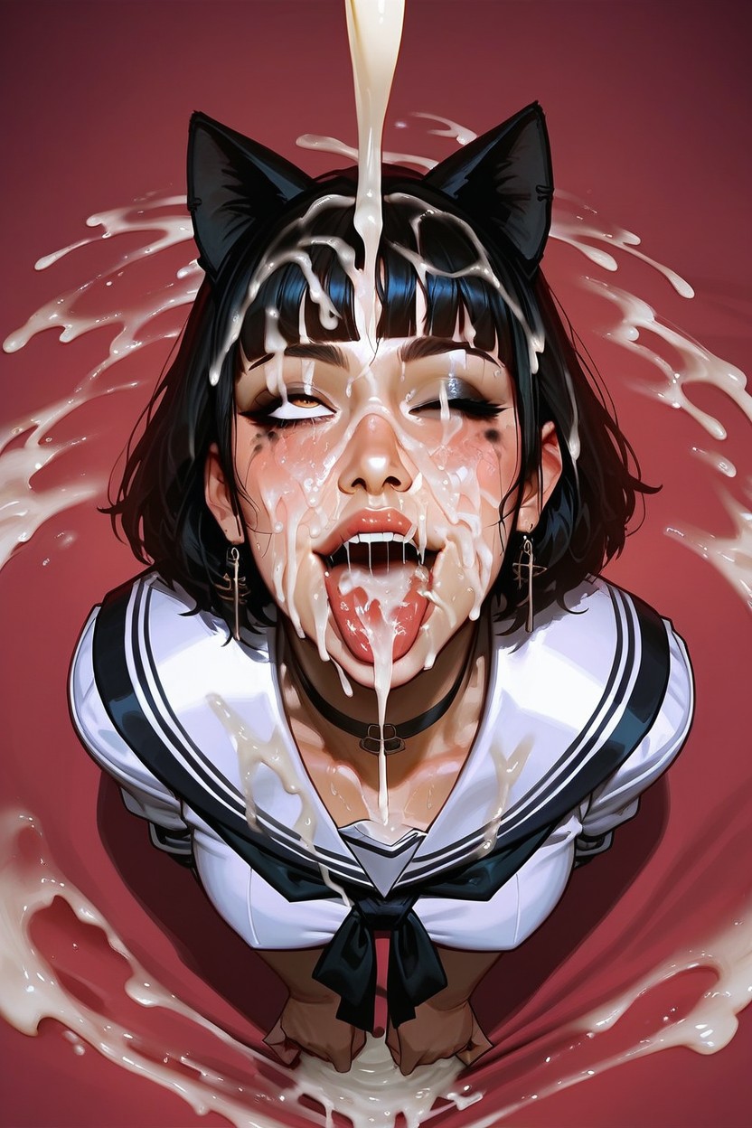 Sailor Uniform, Cat Pose, Dynamic Pose AI Porn