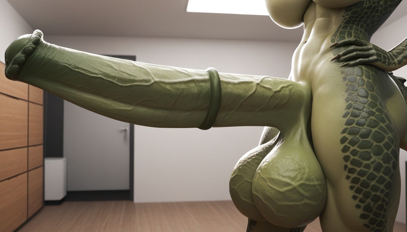 Macro Sized Cock, Mouth Agape, Anatomically Correct AI Porn