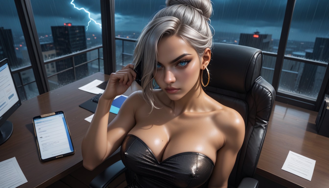 Erect Nipples, Lightning, Nior AI Porn