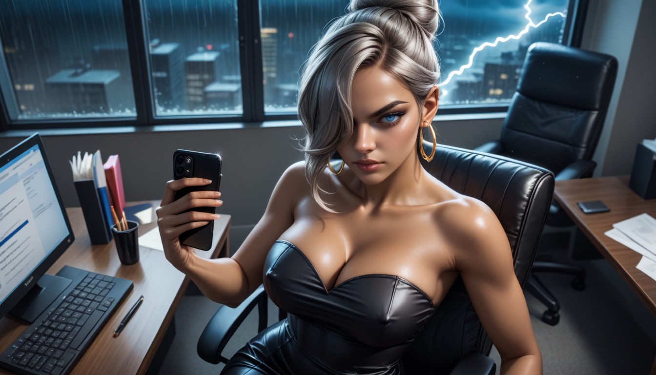 Blue Eyes, Perky Breasts, Form Fitting Clothes AI Porn