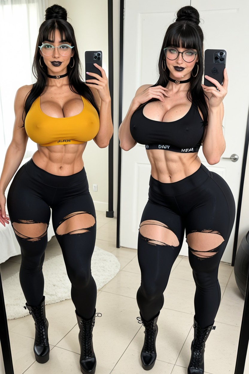 Multiple Views, Highly Detailed Exaggerated Waist, Huge Cock AI Porn