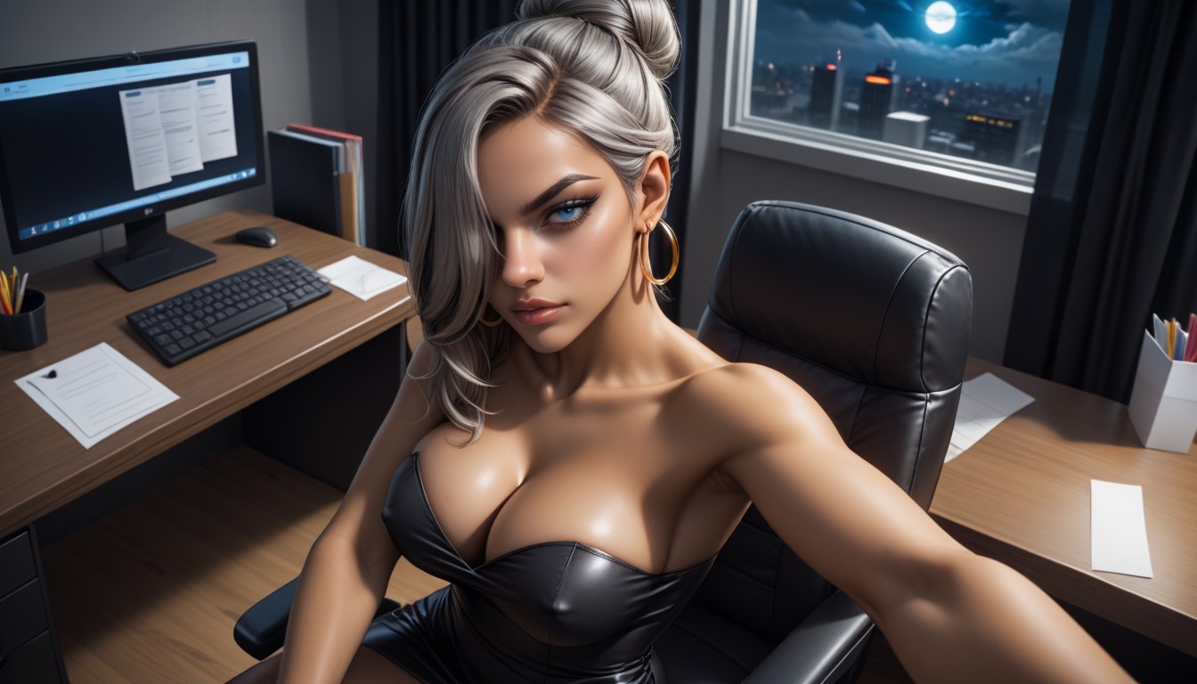 Office, Noir, Night AI Porn