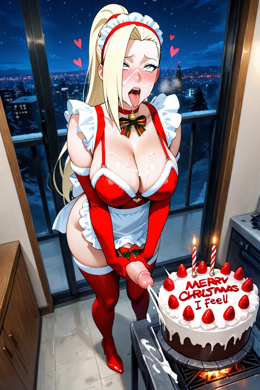 Cum On Christmas Cake, Cooking, Christmas Choker AI Porn