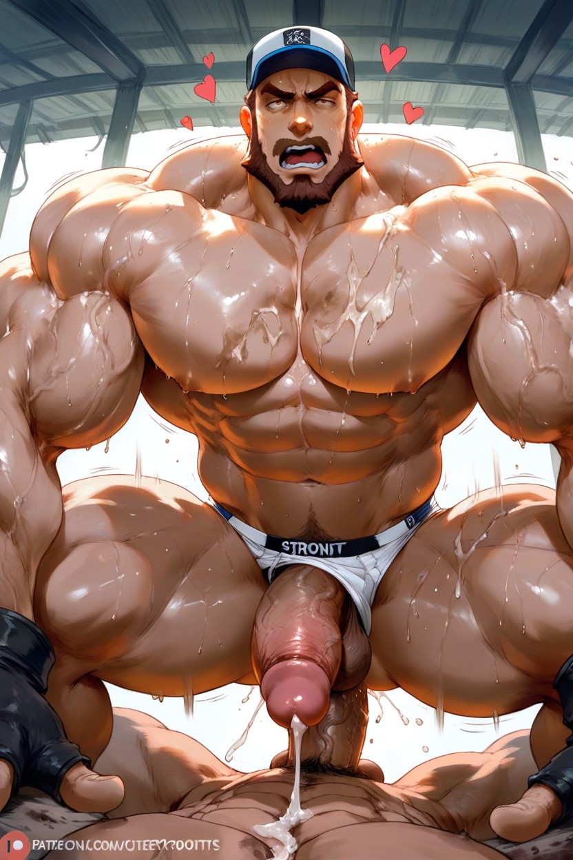 Muscular Glutes, Huge Muscular Body, Beard AI Gay Porn