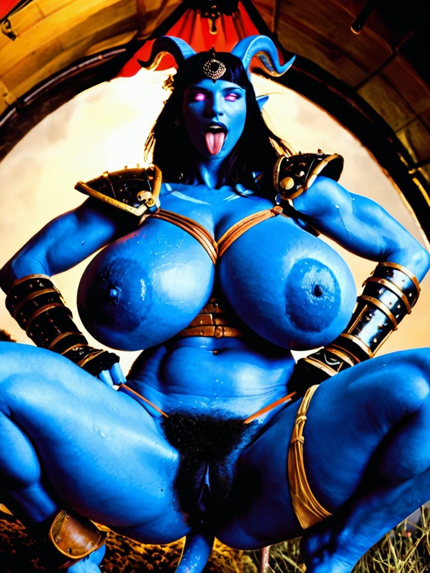 Colossal Saggy Tits, Thick Fur, Hyper Hairy Anus Black Porno IA