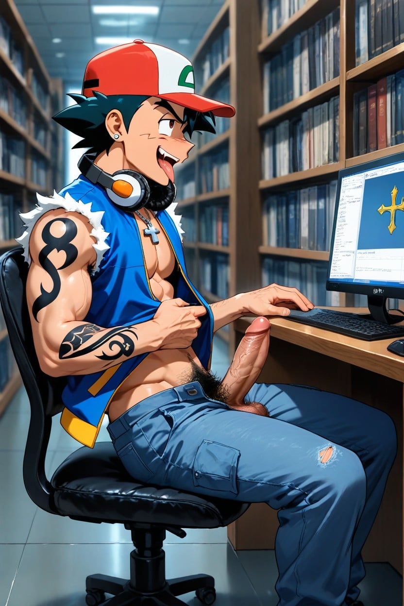Smug Expression, Skinny, Ear Piercings AI Gay Porn