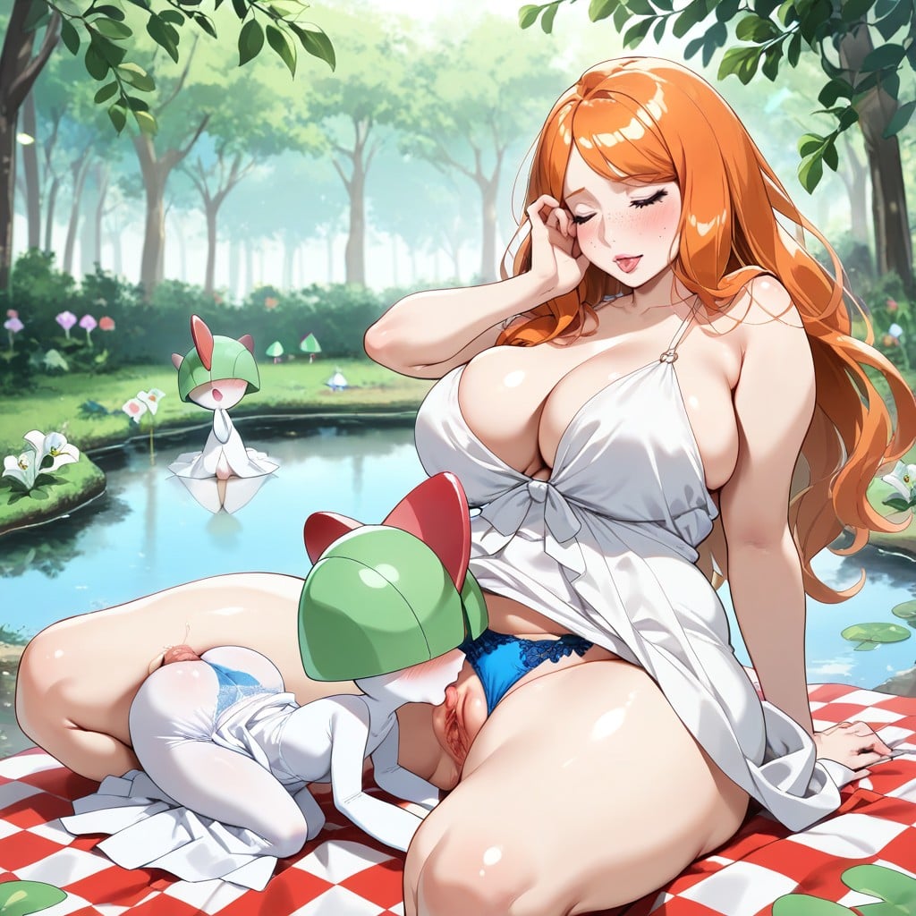 Ralts Showing Woman His Penis, Pond With Lilly Pads, Wingtip Black Eyeliner Hentai AI Porn