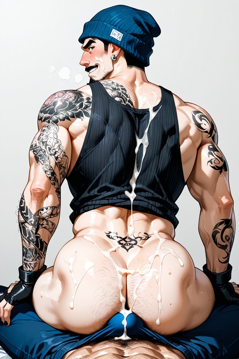 Muscular, Medium Ass, Plug Earrings AI Gay Porn