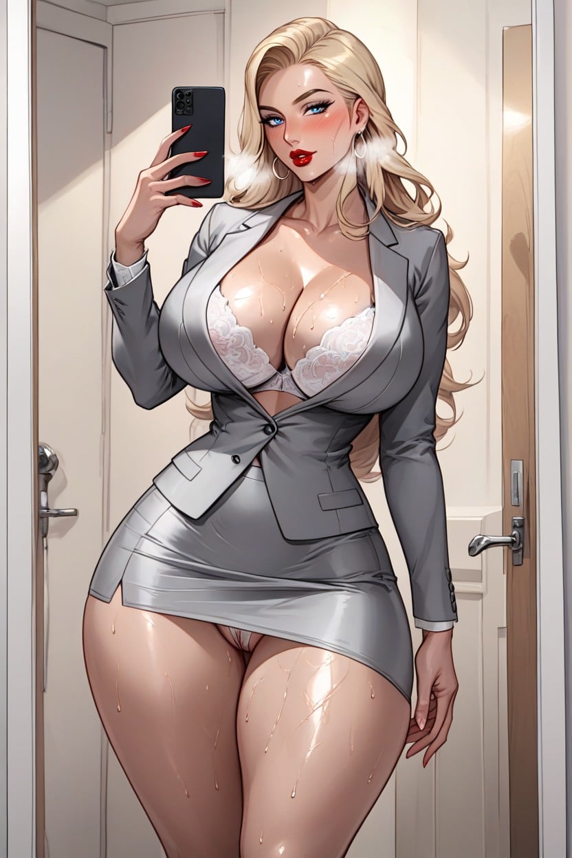 Wet Breasts, Exposed Thighs, Sexy Hentai AI Porn