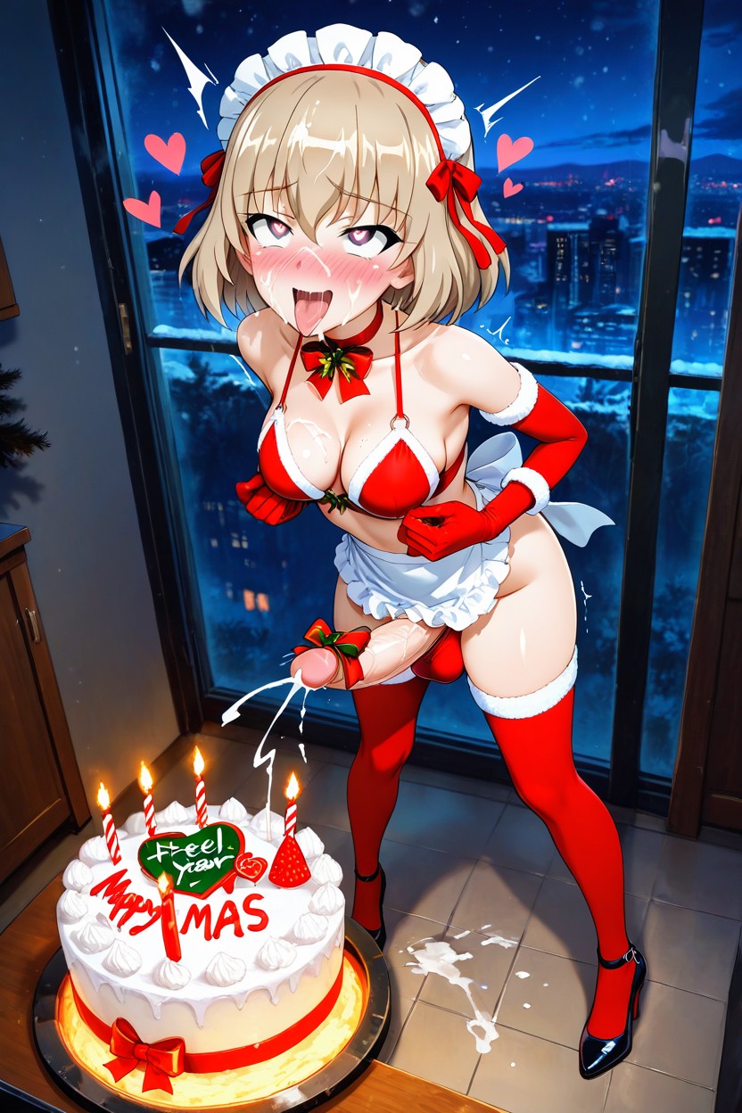 Big Dick, Masturbation, Christmas Choker AI Porn