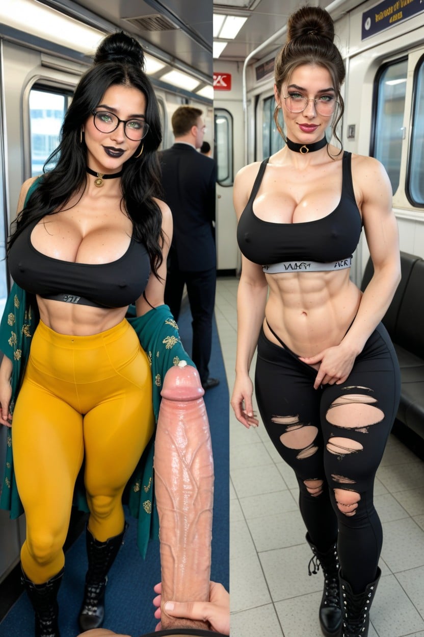 Black Lipstick, Black Sport, Jerking Off AI Porn