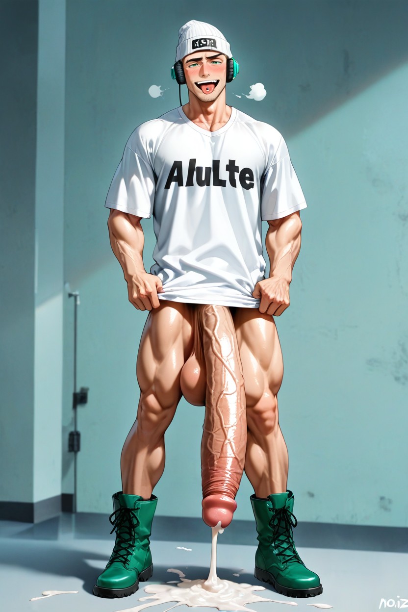 Impossibly Long Hyper Penis, Several Earrings, Noiz AI Gay Porn