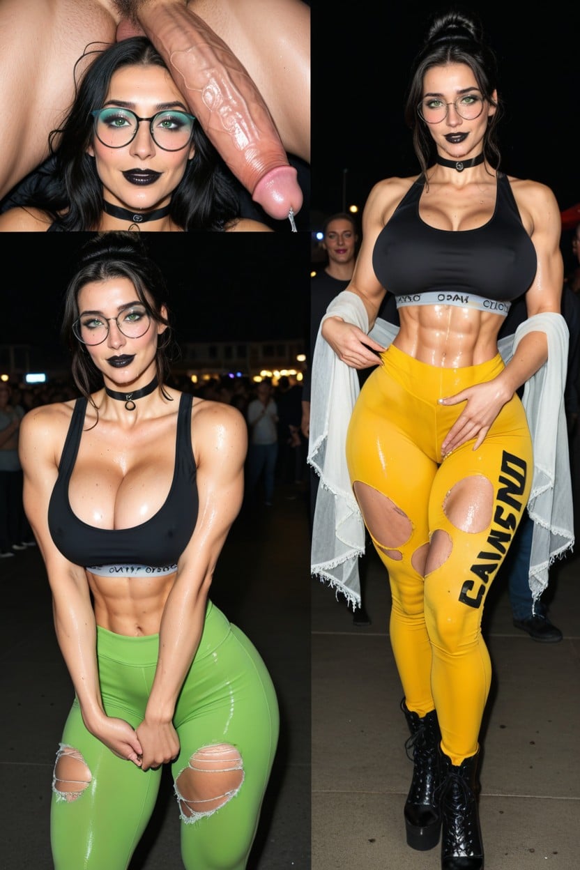Multiple Views, Makeup, Hyper Slutty Bimbo Hourglass Body AI Porn