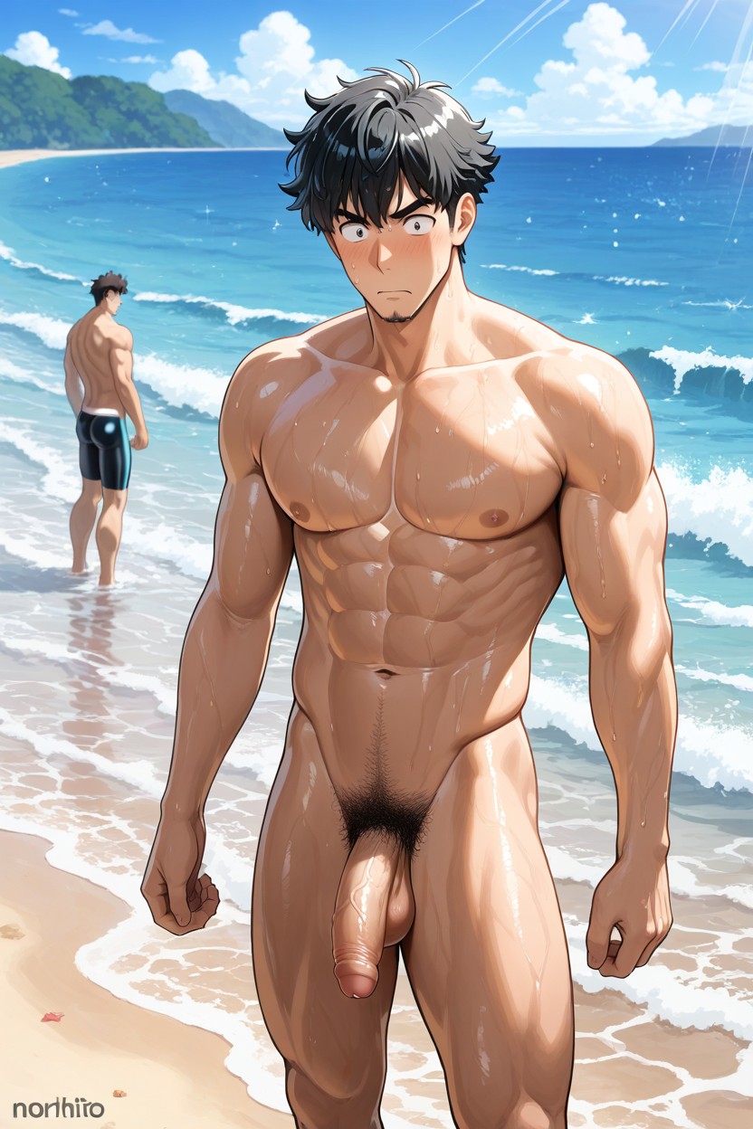 Speedo, Beach, Man AI Gay Porn