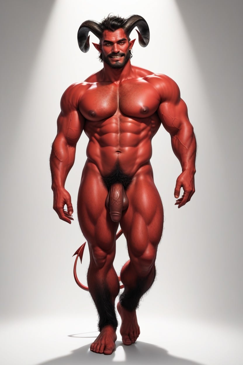 Thick Black Chest Hair, Like Satyr, Medium Ass AI Gay Porn