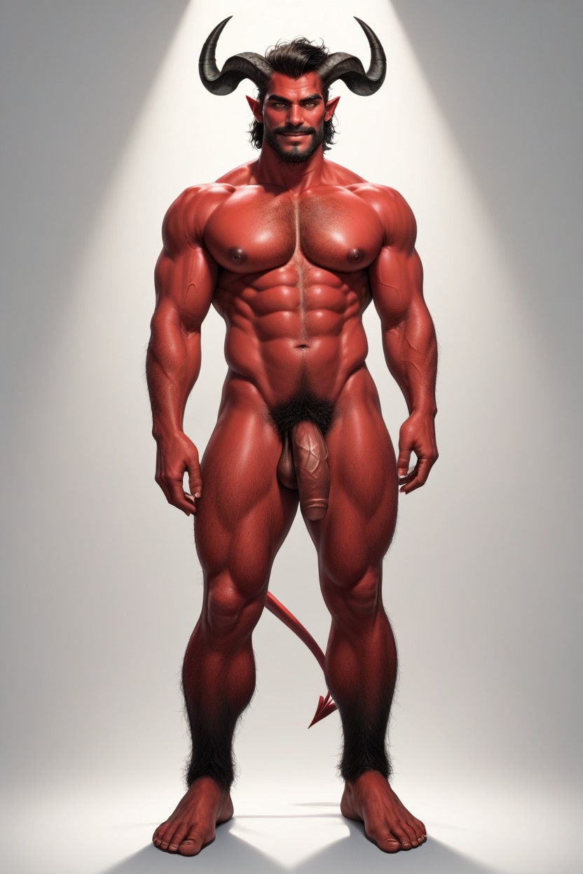 Thick Black Chest Hair, Pubic Hair, Facing Front AI Gay Porn