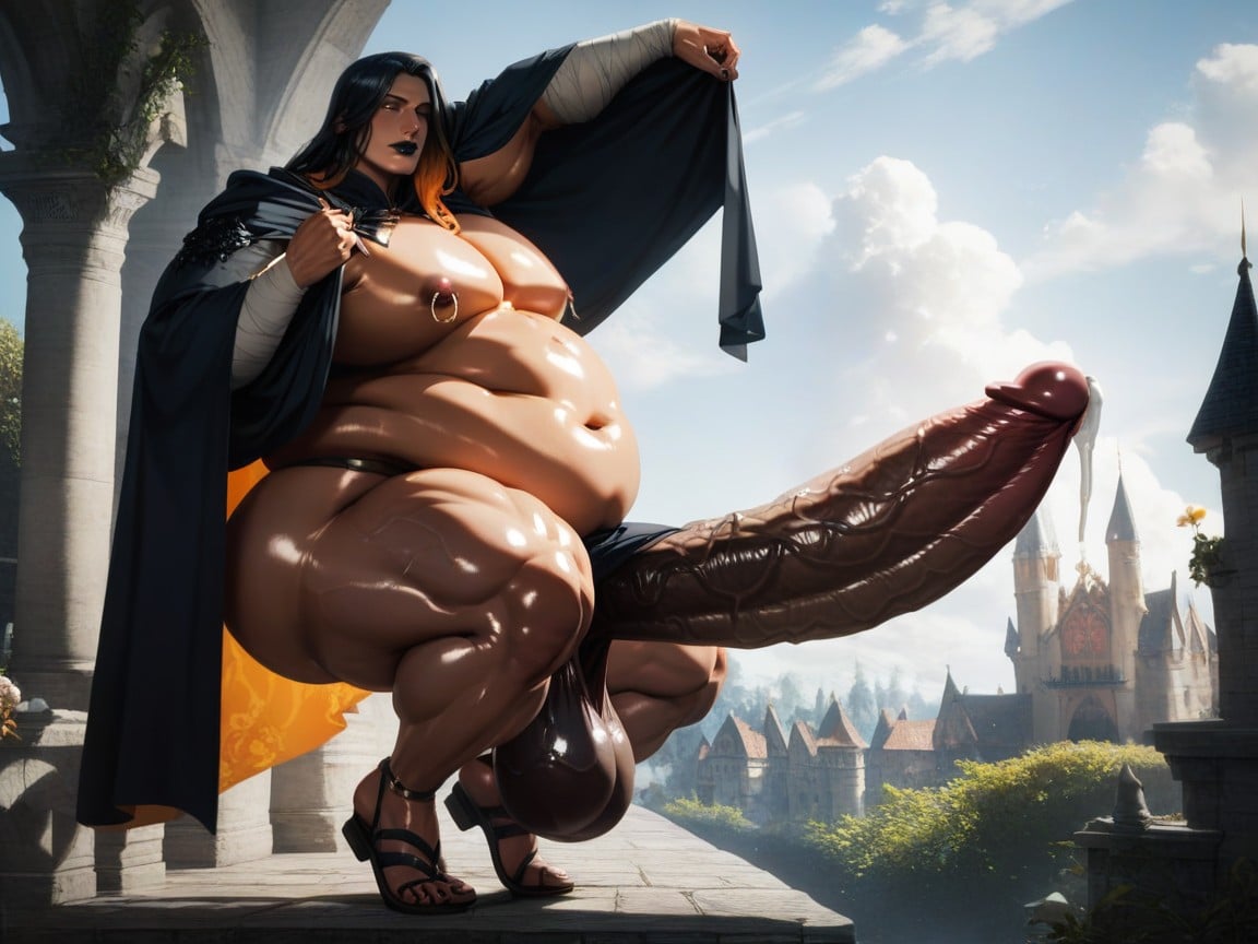Cock Longer Than Leg, Huge Fat Ass, Thick Thighs AI Gay Porn