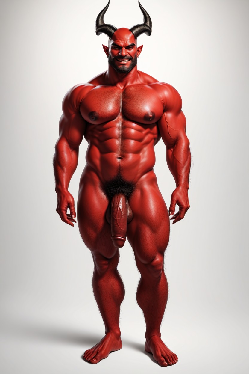 Parallel Symmetrical Legs, No Erection, Devil AI Gay Porn