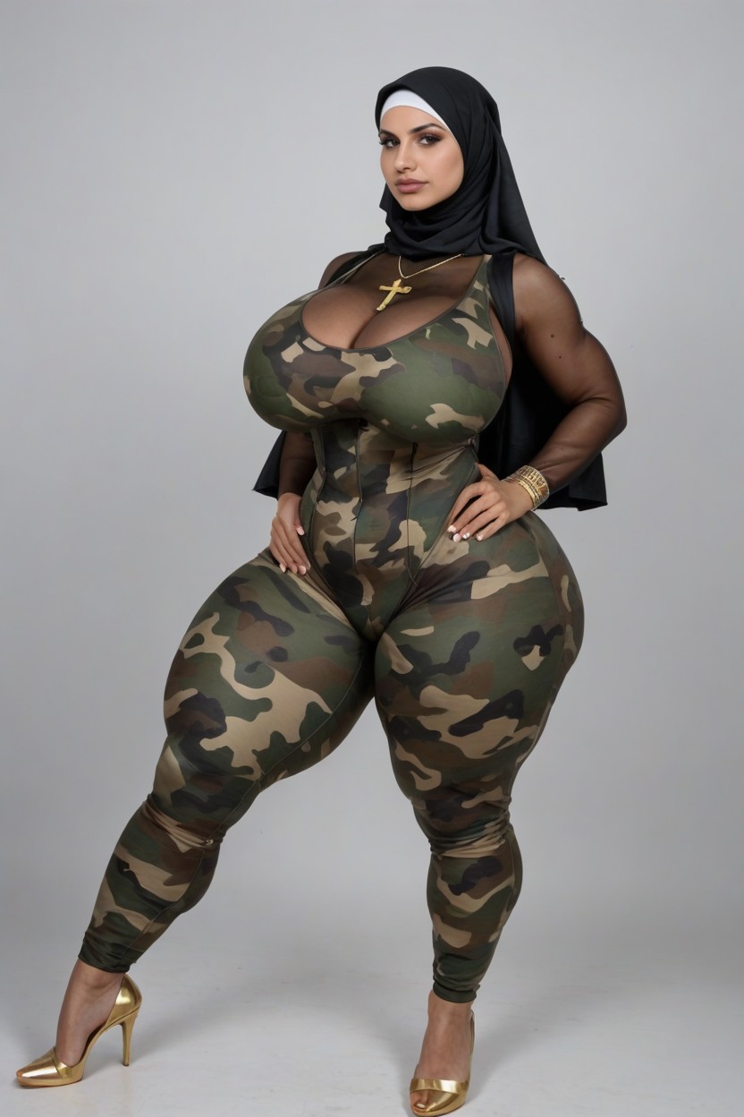 Extremely Fat Inner Thighs, Massive Hyper Thighs, Rounded Breast AI Porn