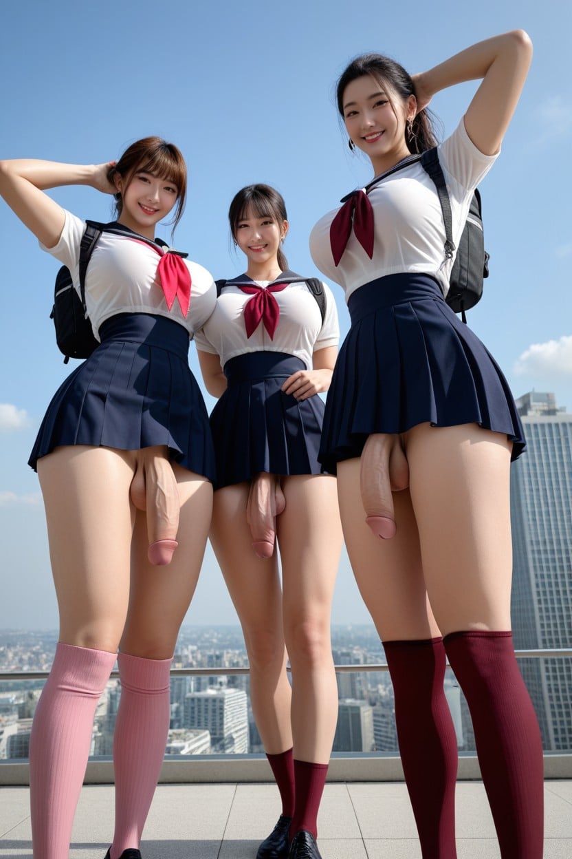Eye Focus, Wet Body, 髪を結ぶ アジアのAIポルノ