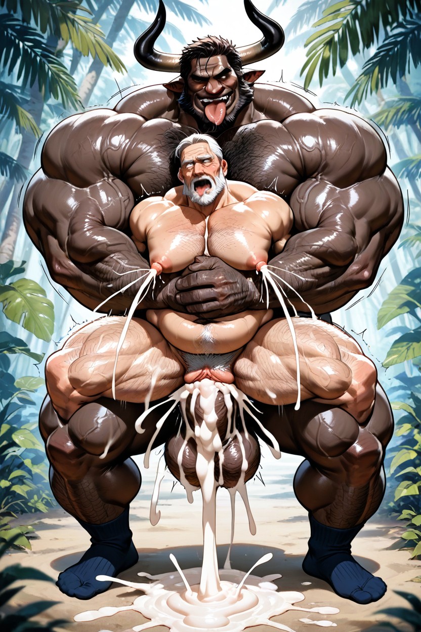 Full Body View, Belly Full Of Dark Brown Cock, Vagina Sex AI Gay Porn
