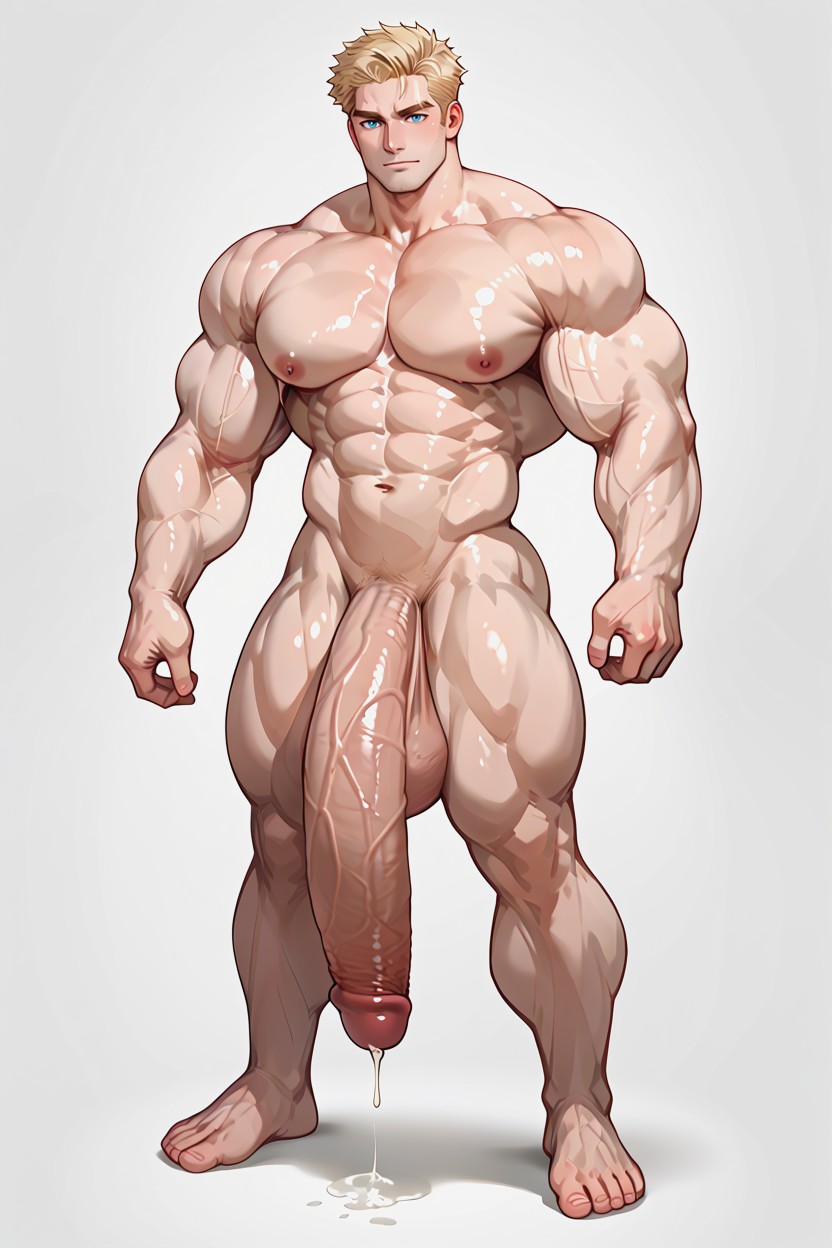 Hyper Muscular Body, Tall, Square Face AI Gay Porn