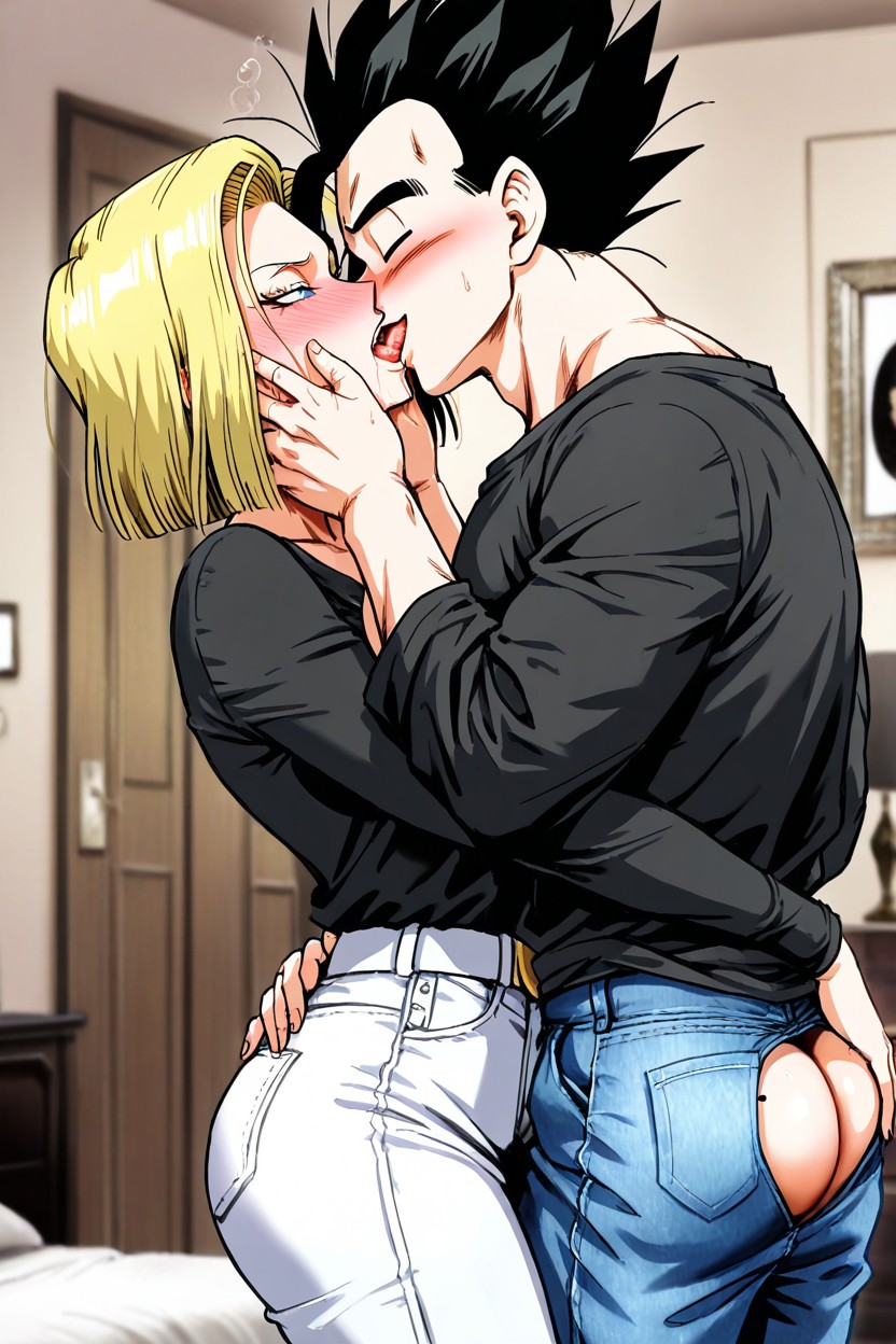 Romantic Position, Bedroom, French Kiss Hentai AI Porn