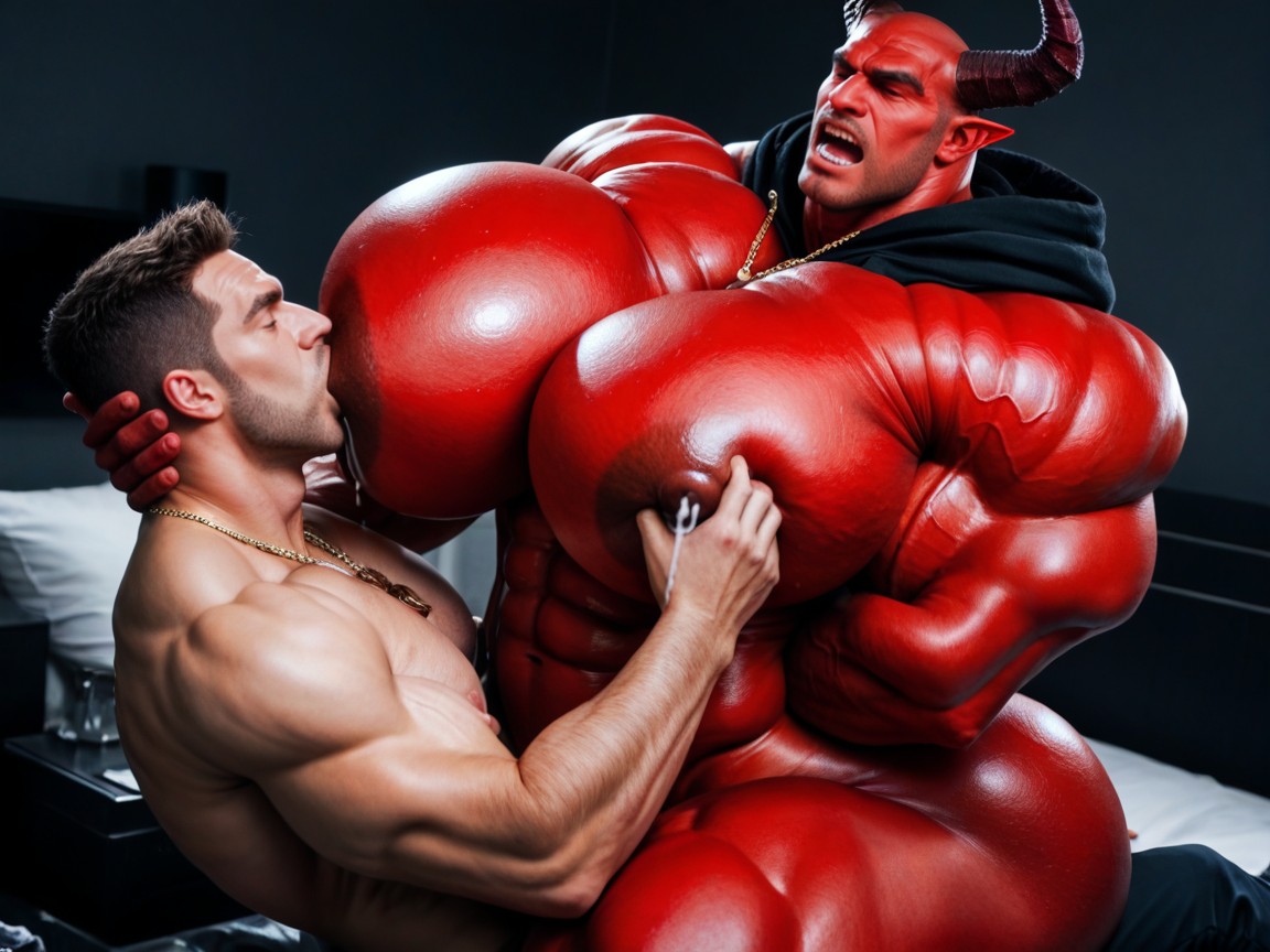 Rough Grope, Gigantic, Massive Muscles AI Gay Porn