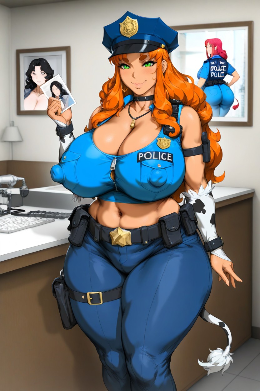 Bovine Tail, Fair Skin, Large Breast AI Porn