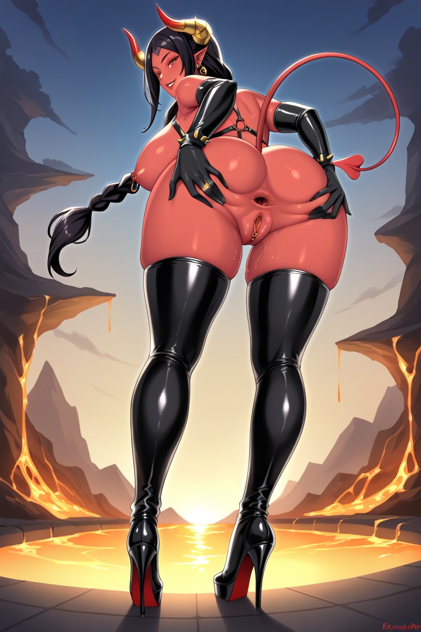 Demon Tail, Gaping Anus, Golden Horns Hentai AI Porn