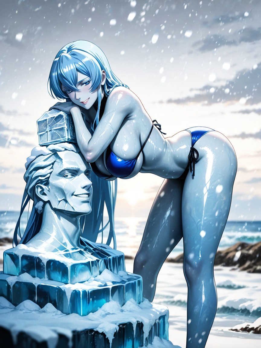 Looking Down, Ultra-detailed, Frozen Water 헨타이 AI 포르노
