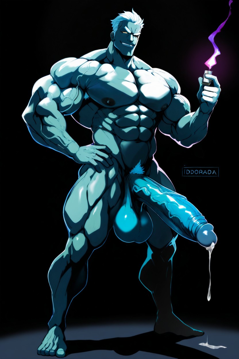 Dramatic Shadows, Confident Dark Background, Erotic AI Gay Porn