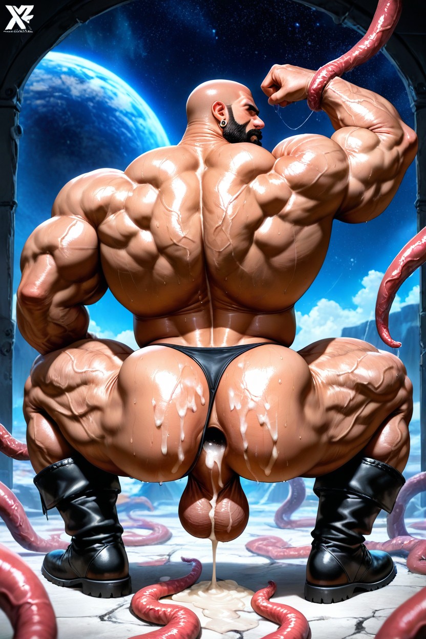 Showing Asshole, Hyper Muscular Body, Middle AI Gay Porn