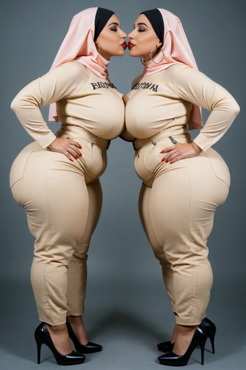 Chubby, Silly, Brown Jumpsuit Dress AI Porn