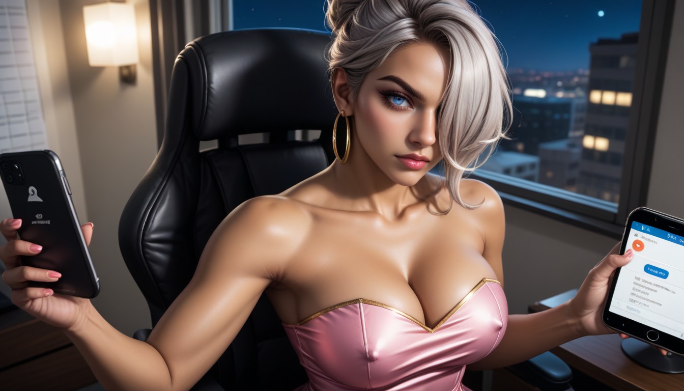 Noir, 18+, Hair Behind Ears AI Porn