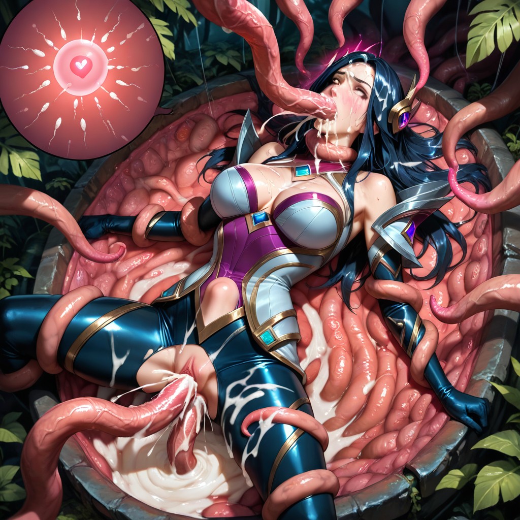 Rolling Eyes, Oral Penetration, Stomach Bulge Hentai AI Porn