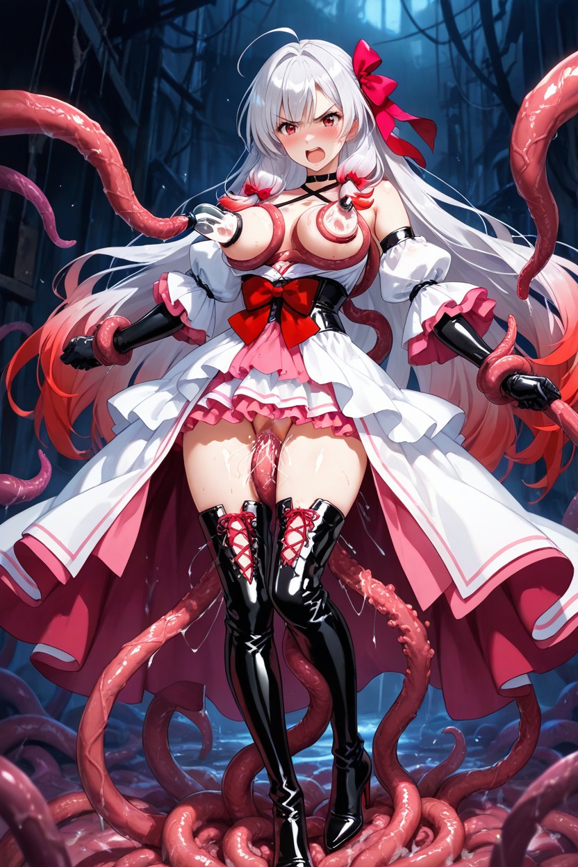 Natural Body Features, Tentacles Around Belly, Anime Style Hentai AI Porn