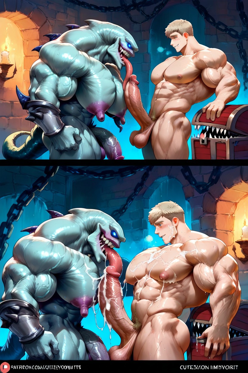 Muscular Hunk, Cutesexyrobutts, Sweating AI Gay Porn