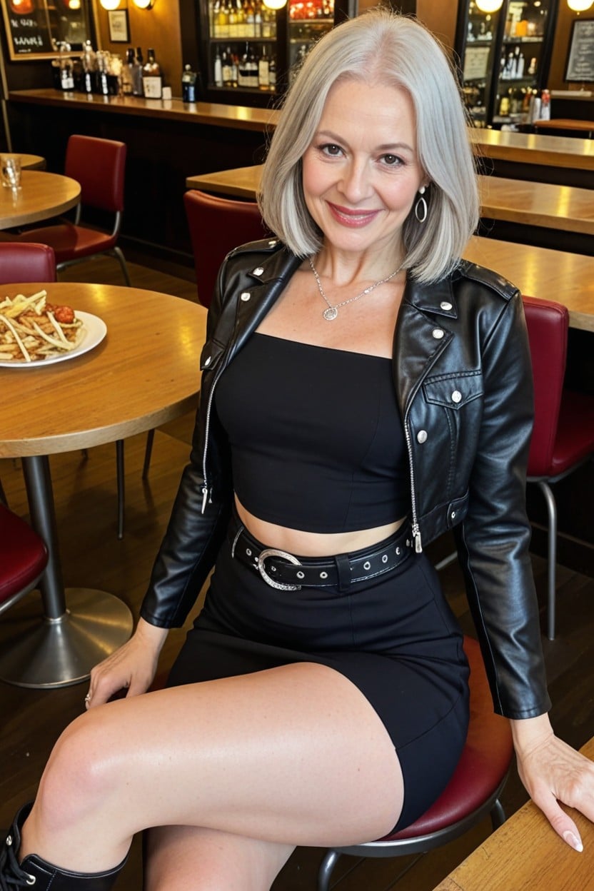 Black Skirt, Perfect Skin, Smiling AI 포르노