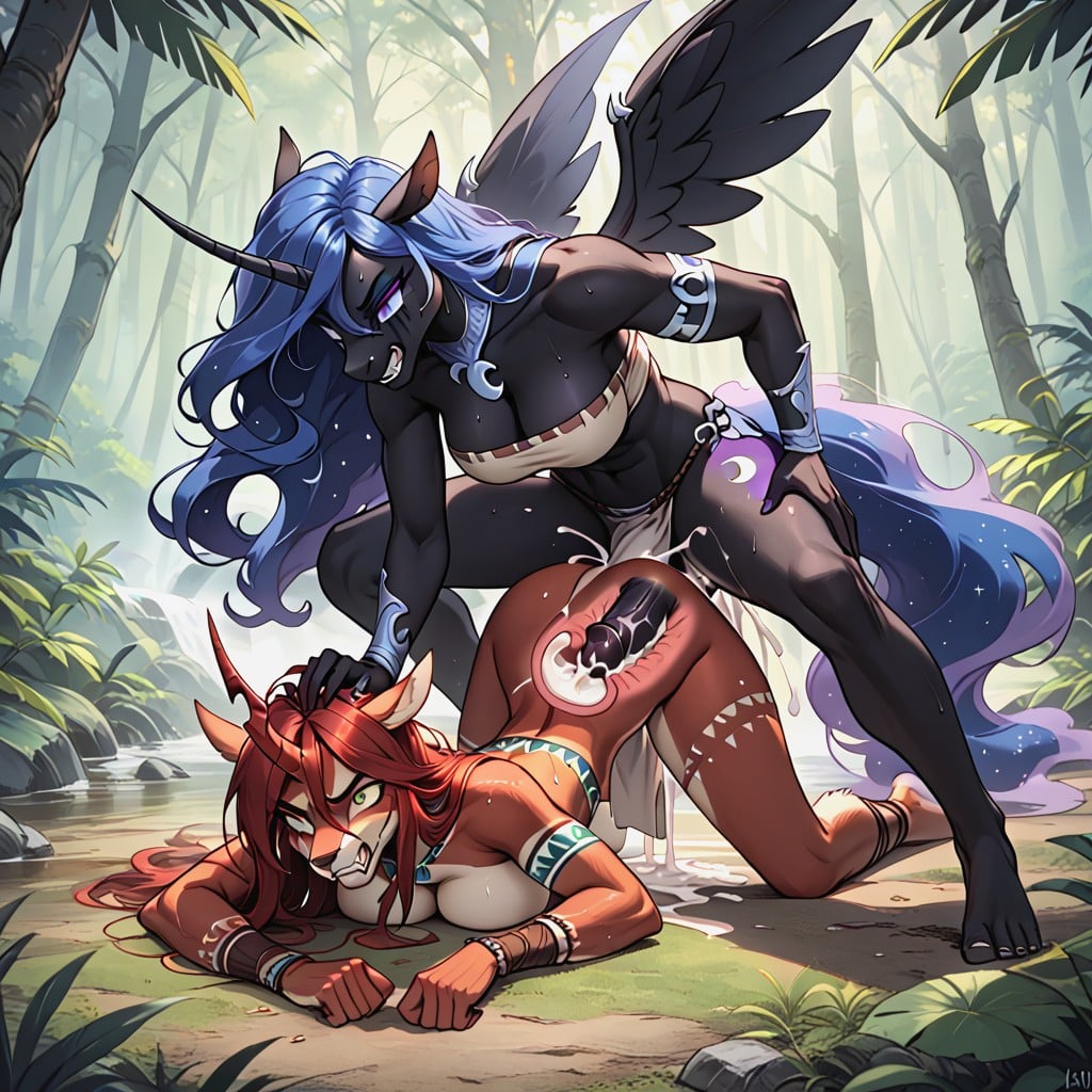 Spreaded Wings, Tits Out, Cum On Changeling Face AI兽人黄片